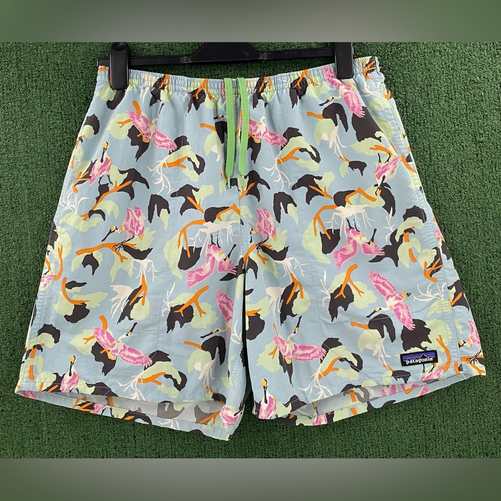 Patagonia Baggies Flying Cranes Birds Of Paradise Lined Shorts Men’s Size Large